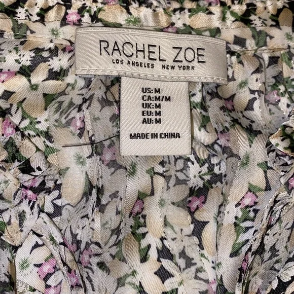 Women’s Floral Print Silver Detail Rachel Zoe Top - Picture 8 of 11
